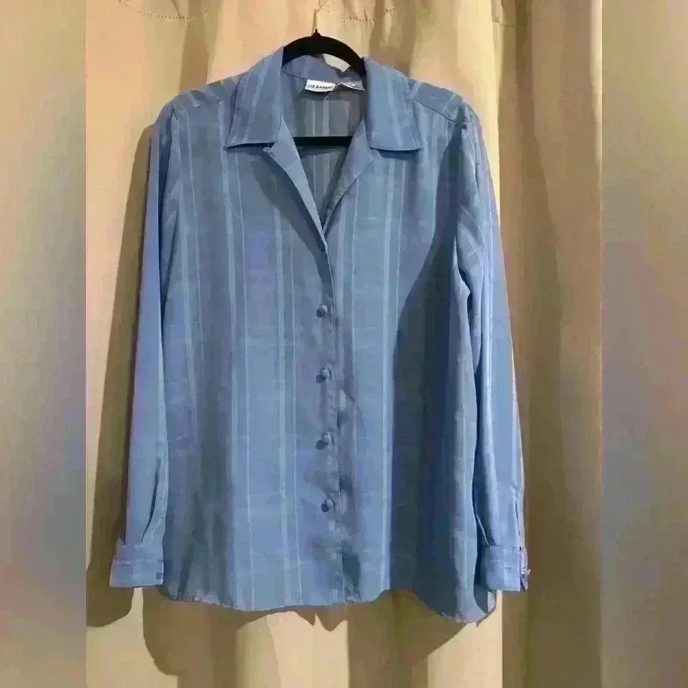 Women’s Blue Liz Baker Button Down - Picture 1 of 6
